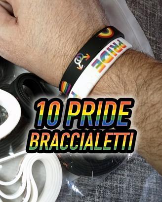 Braccialetti PRIDE LGBT , 10 pezzi in silicone