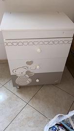 bagnetto per bambini con cassettiera