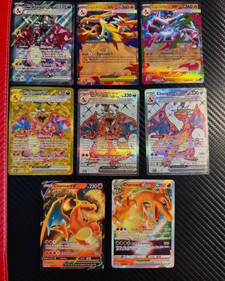 Lotto 8 carte pokemon di Charizard - vari set