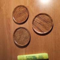 3 sottobicchiere in legno di ulivo