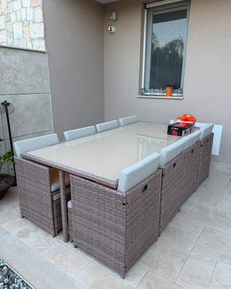 Set tavolo e divanetti da giardini