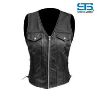 Gilet Moto in Pelle Vintage Café Racer