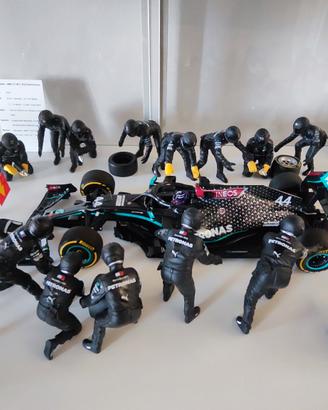 Diorama PitStop Lewis Hamilton Mercedes  2020 1/18