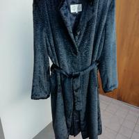 Cappotto in pelliccia ecologica donna nera