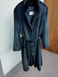 Cappotto in pelliccia ecologica donna nera