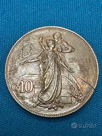 Regno 10 centesimi 1911 frattura di conio