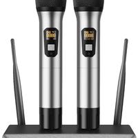 COPPIA MICROFONI WIRELESS TONOR T820 + ASTA MICROF