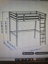Letto castello Ikea nuovo e materasso nuovo