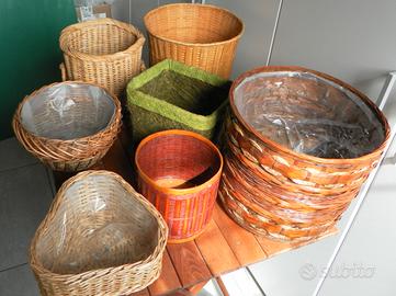 Cesti/portavasi in vimini