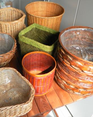 Cesti/portavasi in vimini