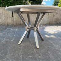 Tavolo in marmo bianco di carrara e acciaio inox