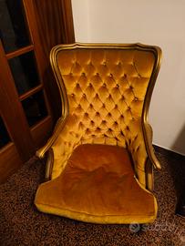 Coppia di poltrone vintage Bergère in velluto 