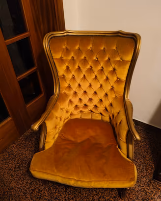 Coppia di poltrone vintage Bergère in velluto 