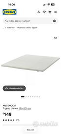 Topper Ikea letto matrimoniale 180x200