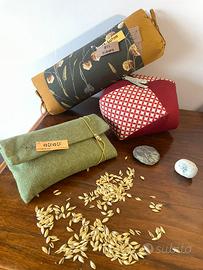 mini zafu , makura pochette con spugna e saponetta