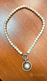 collana Argento e perle  ti sento