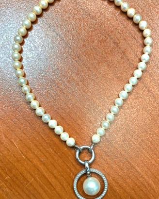 collana Argento e perle  ti sento