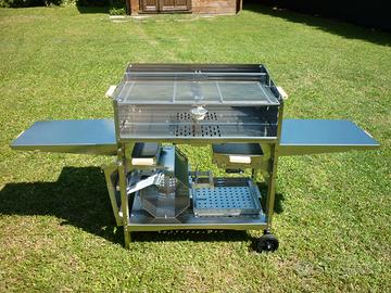 Barbecue a legna e carbonella inox 80FULL- ilSimo