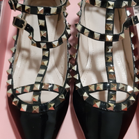 Ballerine vernice nera con borchie 38