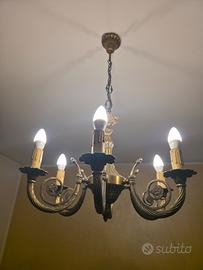 Lampadario vintage con abat jour