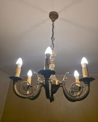 Lampadario vintage con abat jour