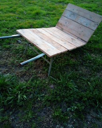 carriola in legno e ferro