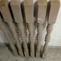 COLONNE SCALA IN LEGNO N 6 PEZZI NOCE MANZONIA