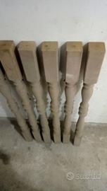 COLONNE SCALA IN LEGNO N 6 PEZZI NOCE MANZONIA