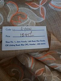 : 👑 RARA Seta di Mumbai Ricamata - Capolavoro Art