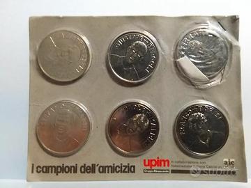 Lotto 6 monete medaglie FDC calciatori AIC Tacc