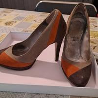 Scarpe donna bicolore tacco alto