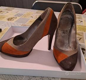 Scarpe donna bicolore tacco alto