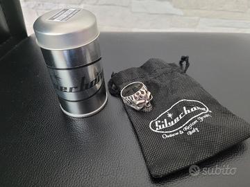 anello argento skull flames - silverbone