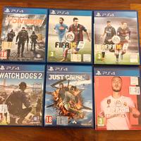 Lotto giochi PS4 - FIFA, Watch Dogs 2, Just Cause 