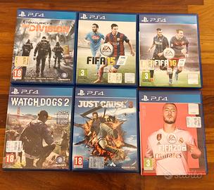 Lotto giochi PS4 - FIFA, Watch Dogs 2, Just Cause 