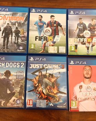 Lotto giochi PS4 - FIFA, Watch Dogs 2, Just Cause 