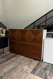Mobile a 6 ante in legno massello 152x105x46cm
