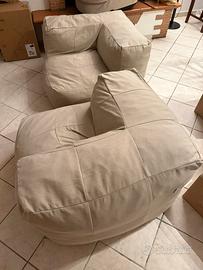Poltrone - coppia moduli angolari, tessuto beige