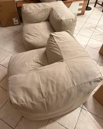 Poltrone - coppia moduli angolari, tessuto beige