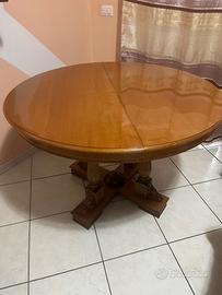 Tavolo tondo in legno allungabile
