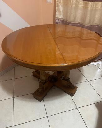 Tavolo tondo in legno allungabile