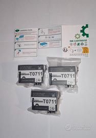 T0711 Black Nero x3 Cartucce compatibile per Epson