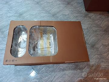Lavello incasso 1 vasca 1/2 e sgocc. Inox 50x90cm