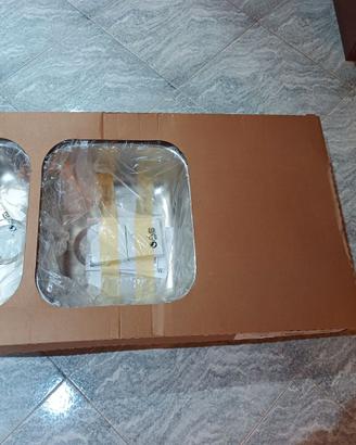 Lavello incasso 1 vasca 1/2 e sgocc. Inox 50x90cm