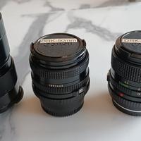 Obiettivi 24mm e 55 canon fd +yashica 135mm f2.8