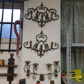 Applique antiche in ottone - lampade da muro