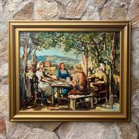 Quadro -Scampagnata- dipinto a olio