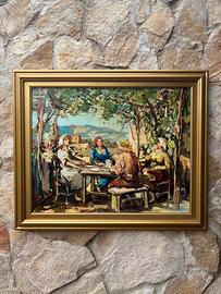 Quadro -Scampagnata- dipinto a olio