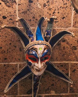 Maschera Veneziana Cartapesta Certificata  Vintage