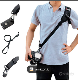 tracolla fotocamera sgancio rapido cinghia ascella